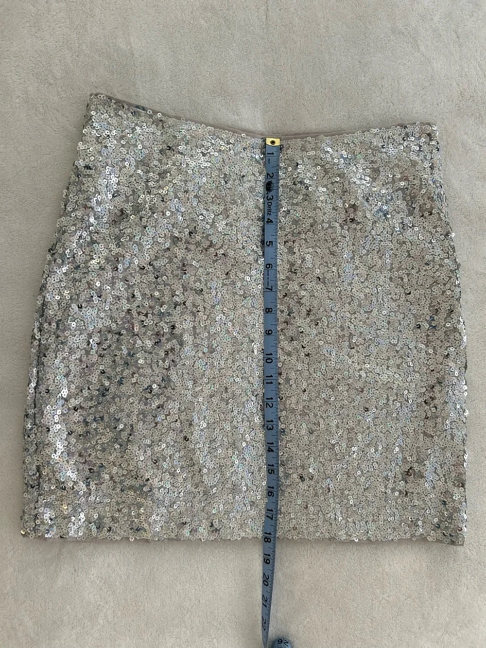 Silver Sequin Mini Skirt - Sparkley - Picture 5 of 8